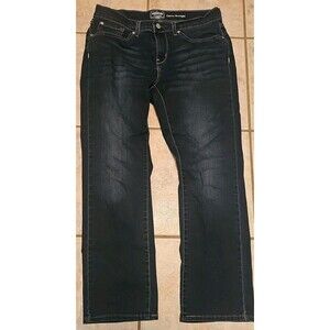 Signature Levis Strauss Gold High Rise Skinny Stretch Dark Blue Jeans Womens 12S